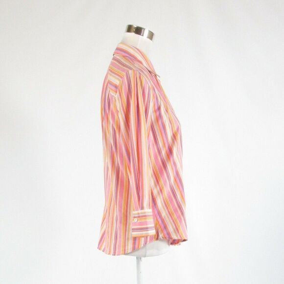 White PERRY ELLIS button down blouse 8 - Picture 5 of 8